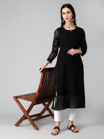 Load image into Gallery viewer, Seva Chikan Hand Embroidered Georgette Lucknowi Chikankari Kurta