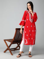 Load image into Gallery viewer, Seva Chikan Hand Embroidered Cotton Lucknowi Chikankari Kurta