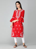 Load image into Gallery viewer, Seva Chikan Hand Embroidered Cotton Lucknowi Chikankari Kurta