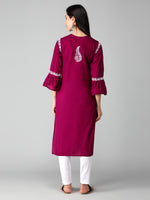 Load image into Gallery viewer, Seva Chikan Hand Embroidered Cotton Lucknowi Chikankari Kurta