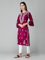 Load image into Gallery viewer, Seva Chikan Hand Embroidered Cotton Lucknowi Chikankari Kurta