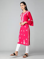 Load image into Gallery viewer, Seva Chikan Hand Embroidered Cotton Lucknowi Chikankari Kurta