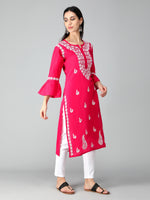 Load image into Gallery viewer, Seva Chikan Hand Embroidered Cotton Lucknowi Chikankari Kurta