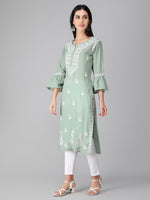 Load image into Gallery viewer, Seva Chikan Hand Embroidered Cotton Lucknowi Chikankari Kurta