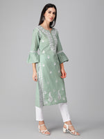 Load image into Gallery viewer, Seva Chikan Hand Embroidered Cotton Lucknowi Chikankari Kurta