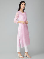 Load image into Gallery viewer, Seva Chikan Hand Embroidered Georgette Lucknowi Chikan Kurti With Slip