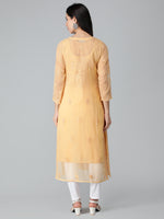 Load image into Gallery viewer, Seva Chikan Hand Embroidered Georgette Lucknowi Chikan Kurti With Slip