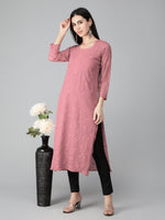 Load image into Gallery viewer, Seva Chikan Hand Embroidered Georgette Lucknowi Chikankari Kurta