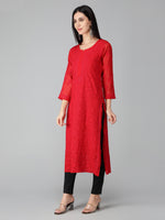 Load image into Gallery viewer, Seva Chikan Hand Embroidered Georgette Lucknowi Chikankari Kurta