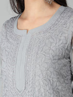 Load image into Gallery viewer, Seva Chikan Hand Embroidered Georgette Lucknowi Chikankari Kurta