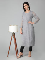 Load image into Gallery viewer, Seva Chikan Hand Embroidered Georgette Lucknowi Chikankari Kurta