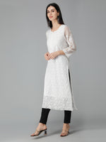 Load image into Gallery viewer, Seva Chikan Hand Embroidered Georgette Lucknowi Chikankari Kurta