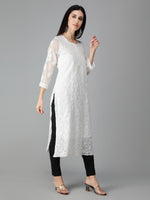 Load image into Gallery viewer, Seva Chikan Hand Embroidered Georgette Lucknowi Chikankari Kurta