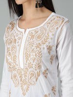 Load image into Gallery viewer, Seva Chikan Hand Embroidered White Cotton Lucknowi Chikankari Kurta