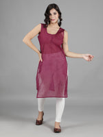 Load image into Gallery viewer, Seva Chikan Hand Embroidered Georgette Lucknowi Chikan Kurti With Slip