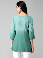 Load image into Gallery viewer, Seva Chikan Hand Embroidered Rayon Lucknowi Chikan Top