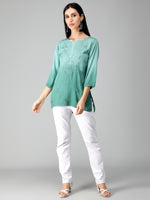 Load image into Gallery viewer, Seva Chikan Hand Embroidered Rayon Lucknowi Chikan Top