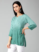 Load image into Gallery viewer, Seva Chikan Hand Embroidered Rayon Lucknowi Chikan Top