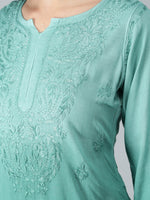 Load image into Gallery viewer, Seva Chikan Hand Embroidered Rayon Lucknowi Chikan Top