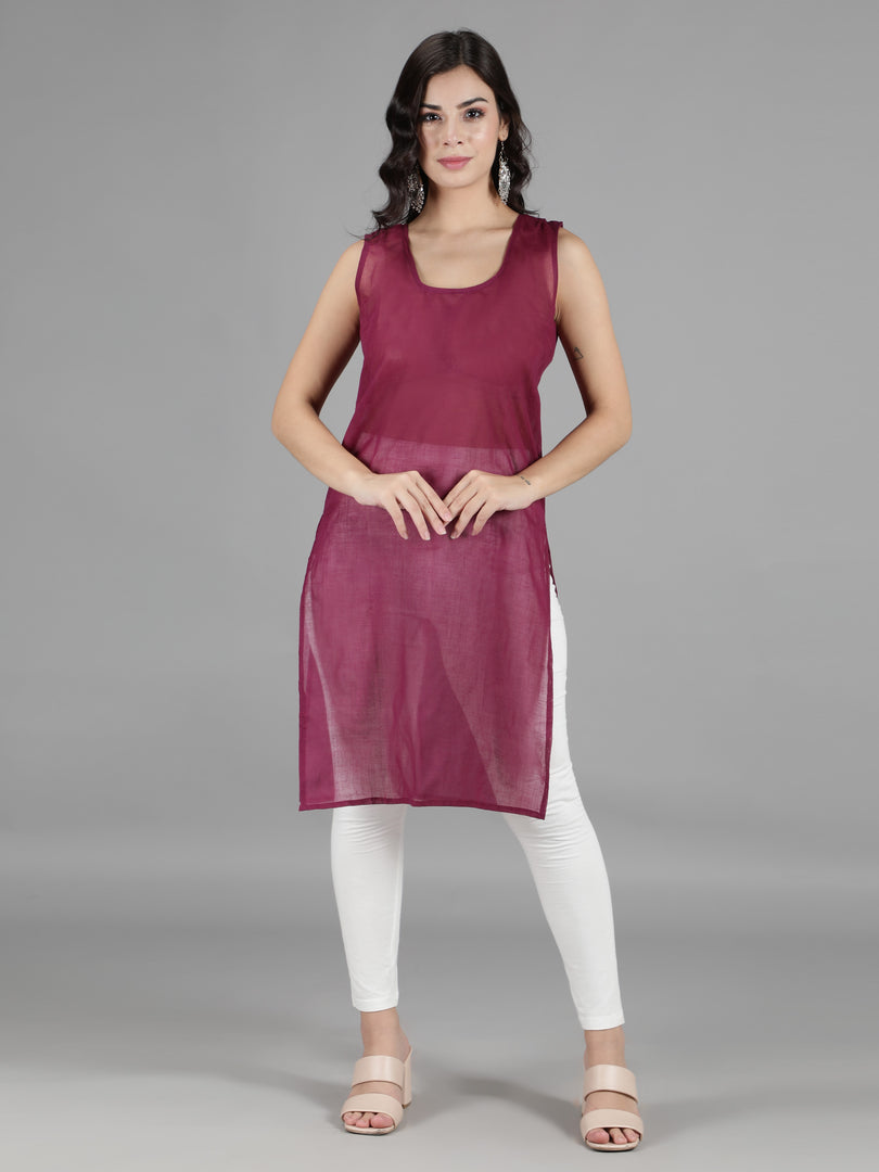 Seva Chikan Hand Embroidered Georgette Lucknowi Chikan Kurti With Slip