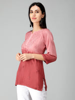 Load image into Gallery viewer, Seva Chikan Hand Embroidered Rayon Lucknowi Chikan Top