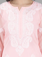 Load image into Gallery viewer, Seva Chikan Hand Embroidered  Georgette Lucknowi Chikankari kurta with Slip