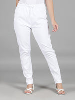 Load image into Gallery viewer, Seva Chikan Hand Embroidered White Cotton Lucknawi Chikankari Trouser-SCL11012