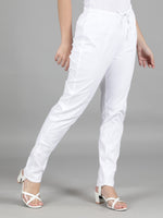 Load image into Gallery viewer, Seva Chikan Hand Embroidered White Cotton Lucknawi Chikankari Trouser-SCL11012