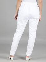 Load image into Gallery viewer, Seva Chikan Hand Embroidered White Cotton Lucknawi Chikankari Trouser-SCL11012