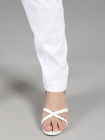 Load image into Gallery viewer, Seva Chikan Hand Embroidered White Cotton Lucknawi Chikankari Trouser-SCL11012