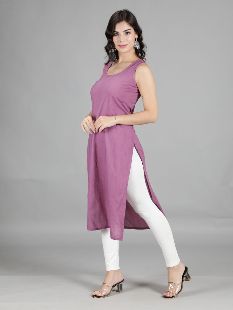 Seva Chikan Cotton Long Slips Combo Of Black (Pack of 2)