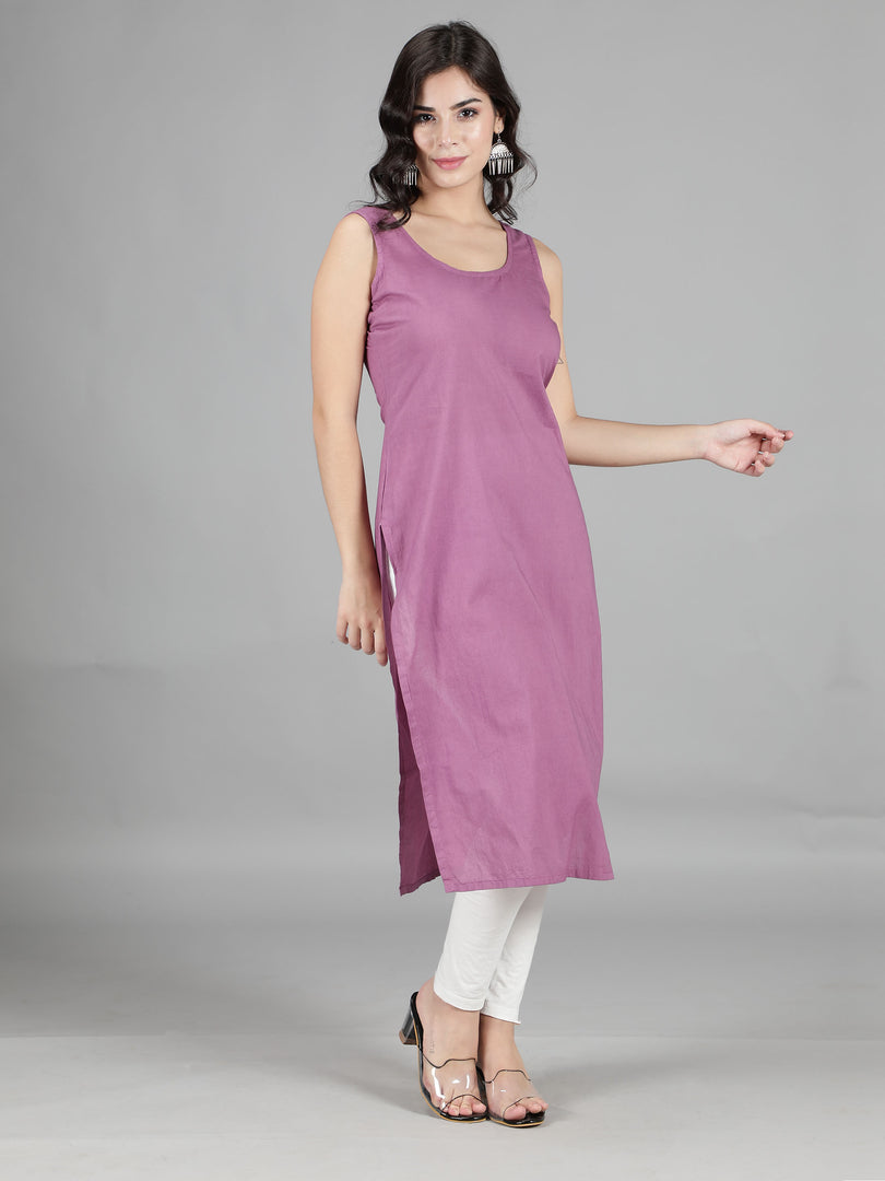 Seva Chikan Cotton Long Slips Combo Of Black (Pack of 2)