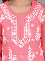 Load image into Gallery viewer, Seva Chikan Hand Embroidered Georgette Lucknowi Chikankari Kurta With Slip