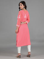 Load image into Gallery viewer, Seva Chikan Hand Embroidered Georgette Lucknowi Chikankari Kurta With Slip