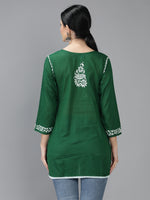 Load image into Gallery viewer, Seva Chikan Hand Embroidered Cotton Lucknowi Chikan Top