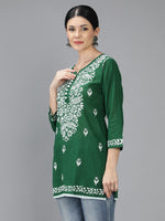 Load image into Gallery viewer, Seva Chikan Hand Embroidered Cotton Lucknowi Chikan Top