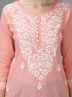 Load image into Gallery viewer, Seva Chikan Hand Embroidered Cotton Lucknowi Chikan Top