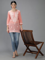 Load image into Gallery viewer, Seva Chikan Hand Embroidered Cotton Lucknowi Chikan Top