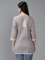Load image into Gallery viewer, Seva Chikan Hand Embroidered Cotton Lucknowi Chikan Top