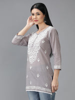 Load image into Gallery viewer, Seva Chikan Hand Embroidered Cotton Lucknowi Chikan Top