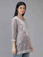 Load image into Gallery viewer, Seva Chikan Hand Embroidered Cotton Lucknowi Chikan Top