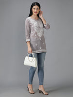 Load image into Gallery viewer, Seva Chikan Hand Embroidered Cotton Lucknowi Chikan Top