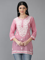 Load image into Gallery viewer, Seva Chikan Hand Embroidered Cotton Lucknowi Chikan Top