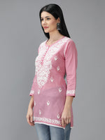 Load image into Gallery viewer, Seva Chikan Hand Embroidered Cotton Lucknowi Chikan Top