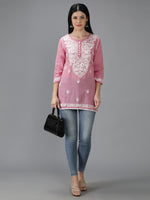 Load image into Gallery viewer, Seva Chikan Hand Embroidered Cotton Lucknowi Chikan Top