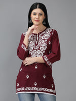 Load image into Gallery viewer, Seva Chikan Hand Embroidered Cotton Lucknowi Chikan Top