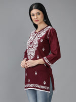 Load image into Gallery viewer, Seva Chikan Hand Embroidered Cotton Lucknowi Chikan Top