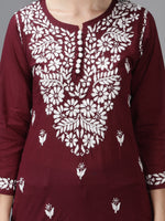 Load image into Gallery viewer, Seva Chikan Hand Embroidered Cotton Lucknowi Chikan Top