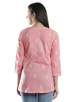 Load image into Gallery viewer, Seva Chikan Hand Embroidered Cotton Lucknowi Chikan Short Top