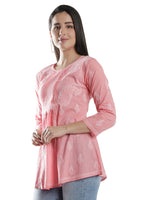 Load image into Gallery viewer, Seva Chikan Hand Embroidered Cotton Lucknowi Chikan Short Top